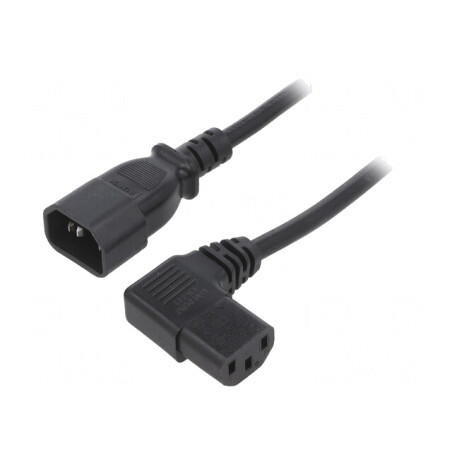 Cablu IEC C13-C14 1m Negru 10A | Electronic-mag.ro | Componente Electronice