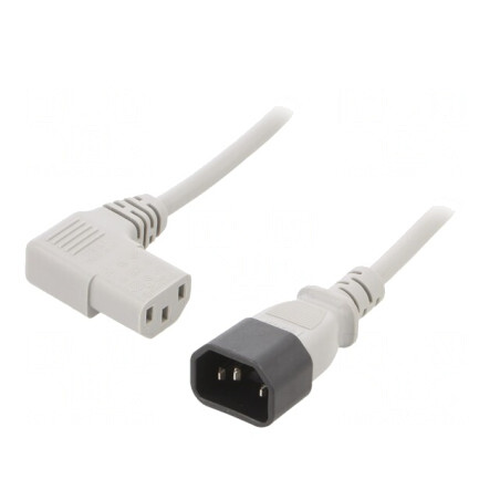 Cablu Alimentare IEC C13 Mamă la IEC C14 Tată 1m Gri 10A | Electronic-mag.ro | Componente Electronice