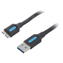 Cablu USB 3.0 A la Micro B 1m Negru | Electronic-mag.ro | Componente Electronice