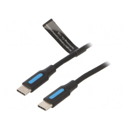 Cablu USB-C 2.0, 1m, Negru, Conectori Nichelati | Electronic-mag.ro | Componente Electronice