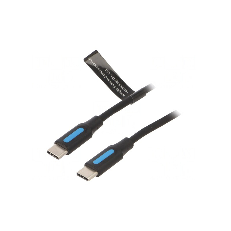 Cablu USB-C 2.0, 1m, Negru, Conectori Nichelati | Electronic-mag.ro | Componente Electronice