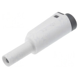 Mufă banană 4mm albă cu izolație | Electronic-mag.ro | Componente Electronice