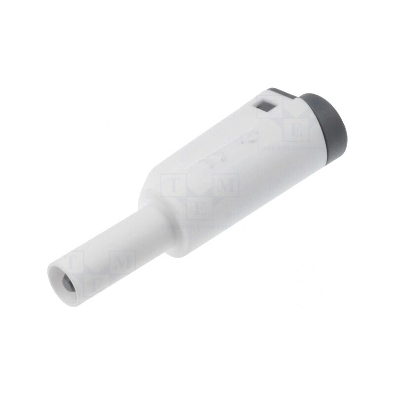 Mufă banană 4mm albă cu izolație | Electronic-mag.ro | Componente Electronice