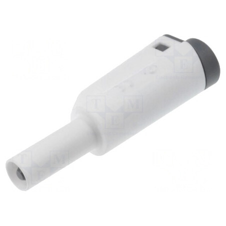Mufă banană 4mm albă cu izolație | Electronic-mag.ro | Componente Electronice