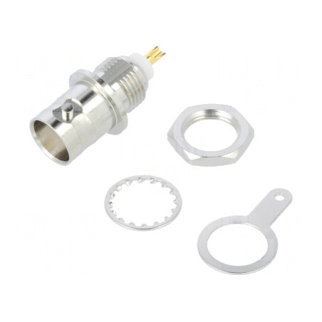 Soclu BNC Mamă Alamă Aurit 50Ω | Electronic-mag.ro | Componente Electronice
