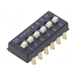 Comutator DIP-SWITCH 6 Secțiuni ON-OFF 24VDC | Electronic-mag.ro | Componente Electronice