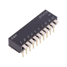 Comutator DIP-SWITCH 10 Secțiuni OFF-ON 0.025A 24VDC | Electronic-mag.ro | Componente Electronice