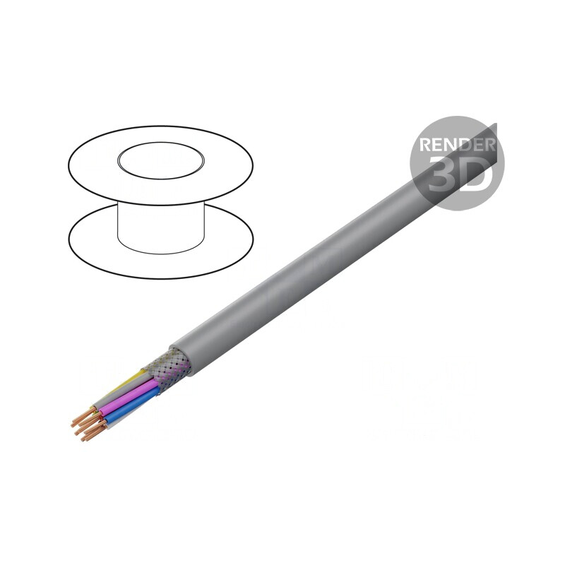 Cablu UNITRONIC® LiHCH 8x0,14mm2 fără halogen 60V gri-bej | Electronic-mag.ro | Componente Electronice