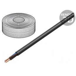 Cablu electric flexibil negru 3x2,5mm2 TITANEX