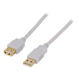 Cablu USB 2.0 A-A 5m Gri Conectori Aurii