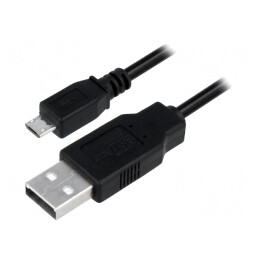 Cablu USB A la Micro USB 5m Negru | Electronic-mag.ro | Componente Electronice