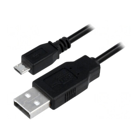 Cablu USB A la Micro USB 5m Negru | Electronic-mag.ro | Componente Electronice