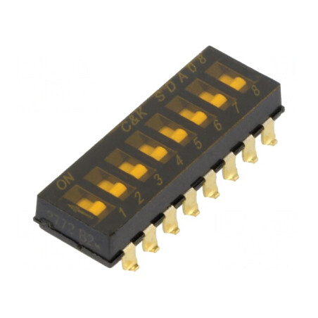 Comutator DIP-SWITCH 8 Secțiuni ON-OFF 24V | Electronic-mag.ro | Componente Electronice