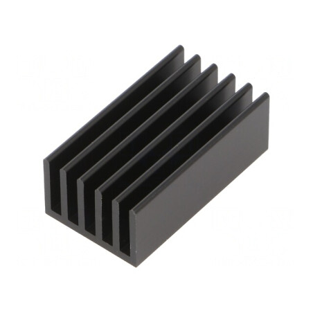 Radiator Negru Extrudat cu Aripioare 37.5mm x 21mm x 14mm | Electronic-mag.ro | Componente Electronice