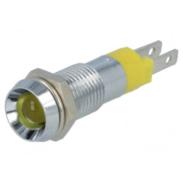 Lampă de control LED galbenă 24-28VDC IP67 Ø8,2mm | Electronic-mag.ro | Componente Electronice