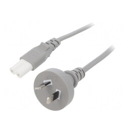 Cablu Alimentare 3m Gri 2x0.75mm2 Mufă AS/NZS 3112 IECC7 | Electronic-mag.ro | Componente Electronice