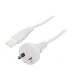 Cablu Alimentare 2x0,75mm2 3m Alb | Electronic-mag.ro | Componente Electronice