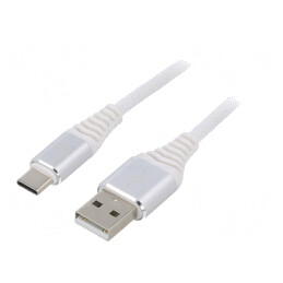 Cablu USB 2.0 A la C 2m Alb 480Mbps | Electronic-mag.ro | Componente Electronice