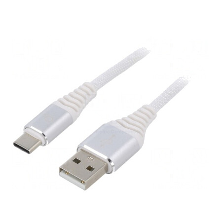Cablu USB 2.0 A la C 2m Alb 480Mbps | Electronic-mag.ro | Componente Electronice
