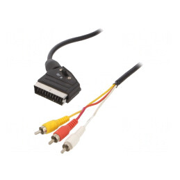 Cablu RCA la SCART 1.8m Negru | Electronic-mag.ro | Componente Electronice
