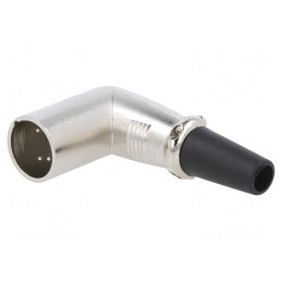 Mufă XLR Tată 5 PIN Unghi 90° Cablu Argint | Electronic-mag.ro | Componente Electronice