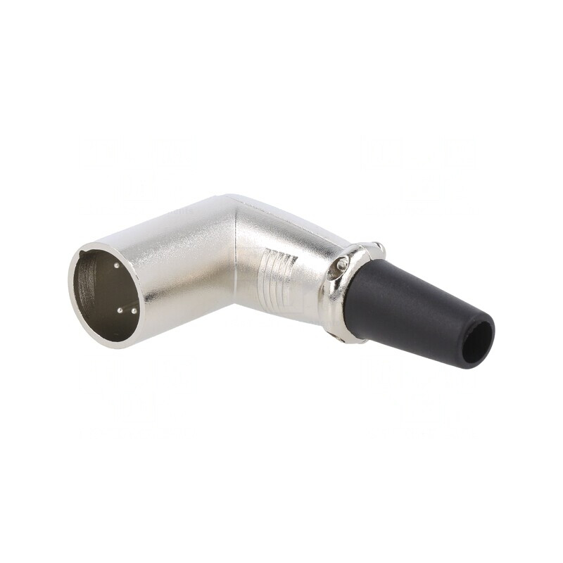 Mufă XLR Tată 5 PIN Unghi 90° Cablu Argint | Electronic-mag.ro | Componente Electronice
