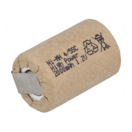 Baterie Ni-MH 4/5SC 1,2V 2000mAh cu Urechi pentru Lipire | Electronic-mag.ro | Componente Electronice