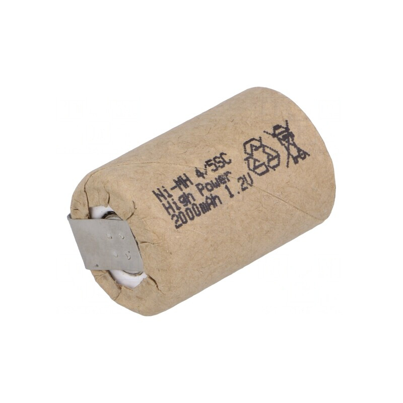 Baterie Ni-MH 4/5SC 1,2V 2000mAh cu Urechi pentru Lipire | Electronic-mag.ro | Componente Electronice