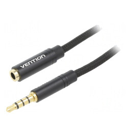 Cablu Audio Jack 3.5mm 4 Pin 2m Negru