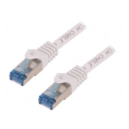Patch cord S/FTP Cat6a Alb 2m Cu LSZH Aurit | Electronic-mag.ro | Componente Electronice