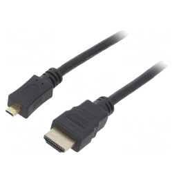 Cablu HDMI 2.0 Micro HDMI 1m Negru | Electronic-mag.ro | Componente Electronice