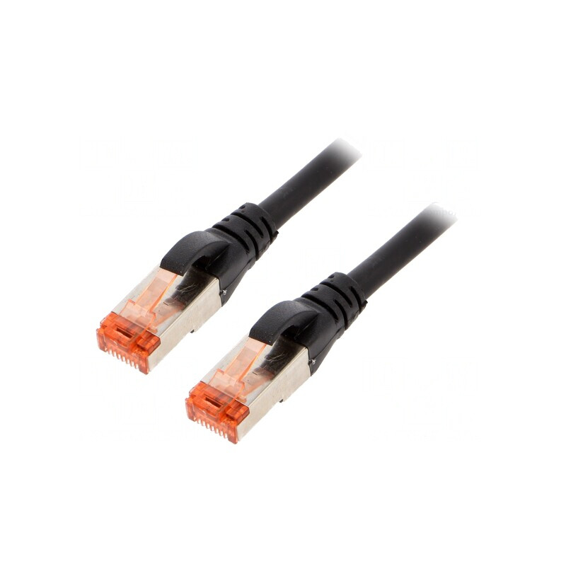 Patch Cord S/FTP Cat 6 LSZH Negru 2m | Electronic-mag.ro | Componente Electronice