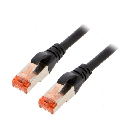 Patch Cord S/FTP Cat 6 LSZH Negru 2m | Electronic-mag.ro | Componente Electronice