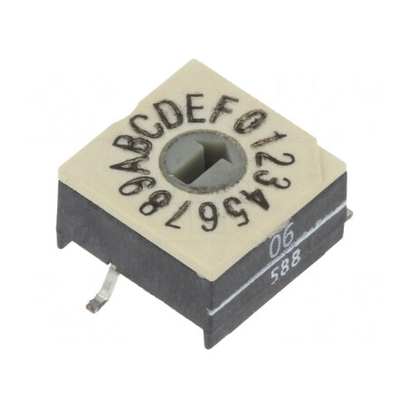 Întrerupător codificare HEX/BCD 16 poziții SMD | Electronic-mag.ro | Componente Electronice