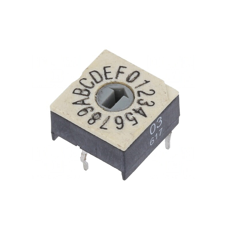 Întrerupător codificare HEX/BCD THT 16 poziții | Electronic-mag.ro | Componente Electronice