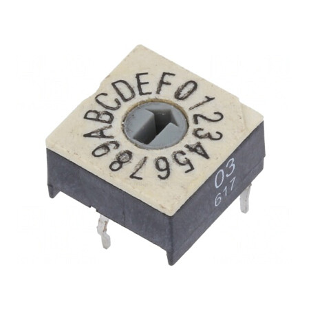 Întrerupător codificare HEX/BCD THT 16 poziții | Electronic-mag.ro | Componente Electronice