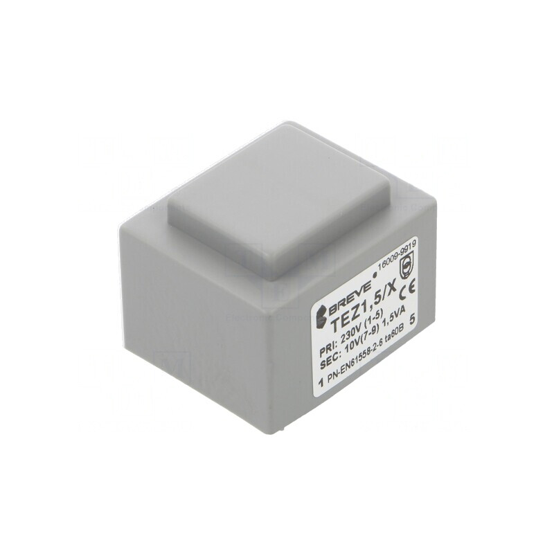 Transformator încapsulat 1,5VA 230V 10V 150mA PCB | Electronic-mag.ro | Componente Electronice