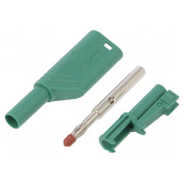 Mufă banană verde 4mm 24A 1kVDC 0,5-2,5mm2 | Electronic-mag.ro | Componente Electronice