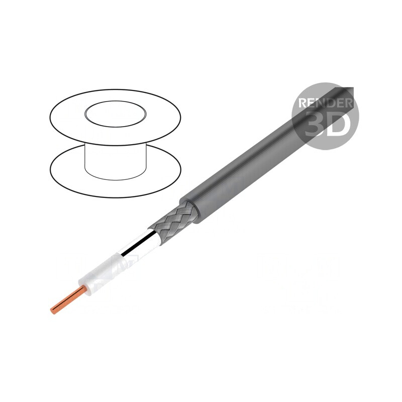 Cablu coaxial RG174 PVC gri 305m | Electronic-mag.ro | Componente Electronice