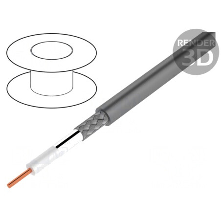 Cablu coaxial RG174 PVC gri 305m | Electronic-mag.ro | Componente Electronice