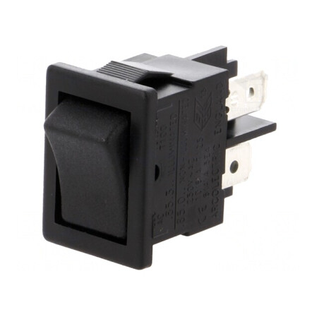 Comutator ROCKER DPST ON-OFF 10A 250V Negru | Electronic-mag.ro | Componente Electronice