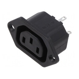 Conector Alimentare AC Soclu Mamă C13 6.3mm | Electronic-mag.ro | Componente Electronice