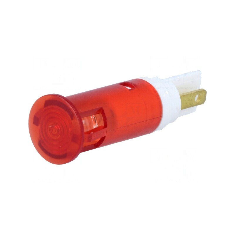 Lampă de control LED roșie 130VAC 10,2mm | Electronic-mag.ro | Componente Electronice