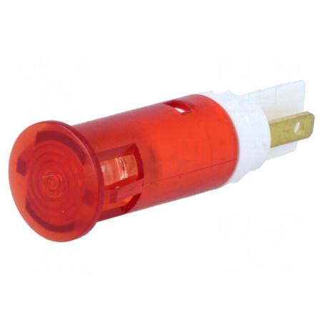 Lampă de control LED roșie 130VAC 10,2mm | Electronic-mag.ro | Componente Electronice