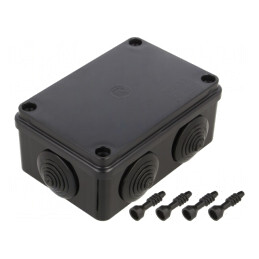 Cutie de Conexiuni IP65 Neagră 80x120x50 mm | Electronic-mag.ro | Componente Electronice