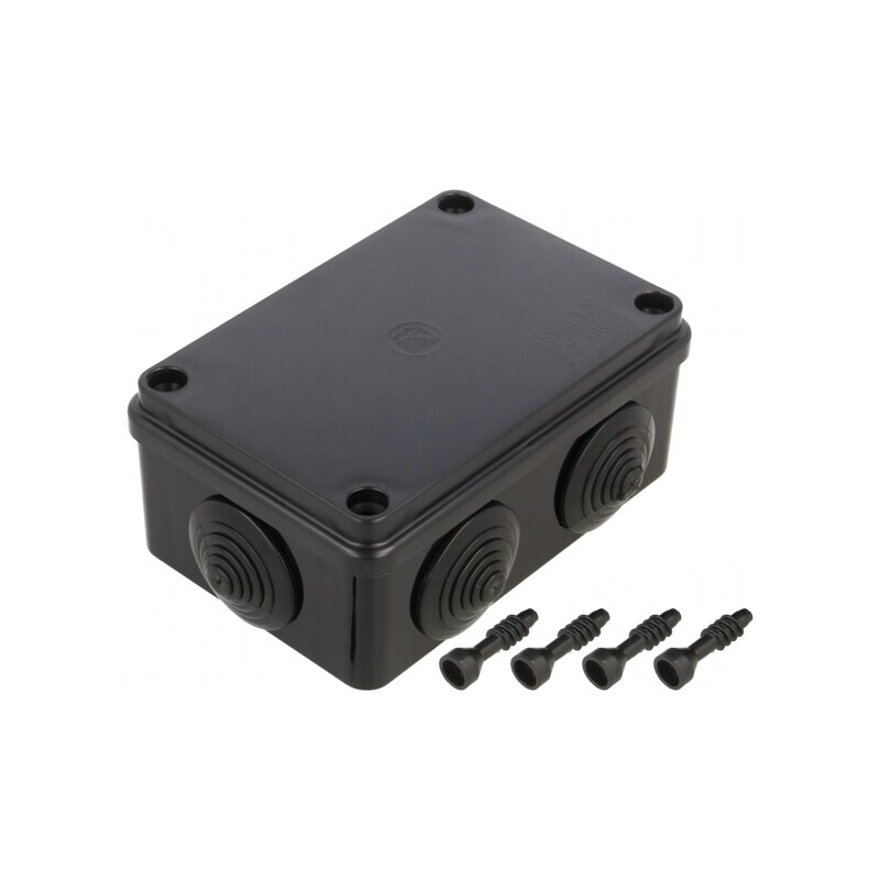 Cutie de Conexiuni IP65 Neagră 80x120x50 mm | Electronic-mag.ro | Componente Electronice
