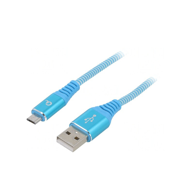 Cablu USB 2.0 A-Micro B Aurit 2m Turcoaz | Electronic-mag.ro | Componente Electronice Cablu USB 2.0 A-Micro B Aurit 2m Turcoaz | Electronic-mag.ro | Componente Electronice