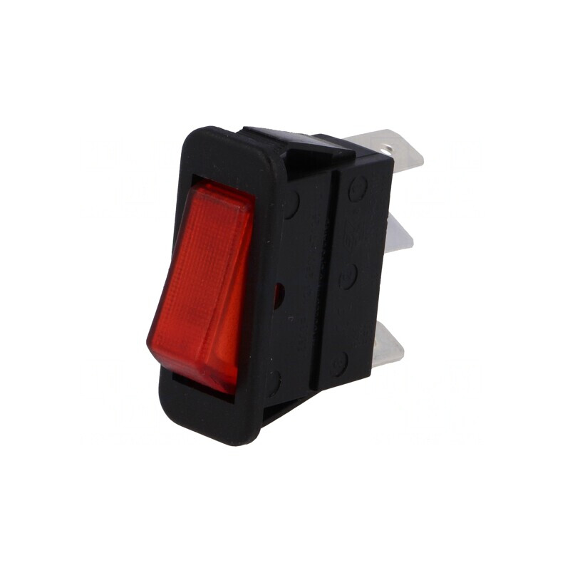 Comutator Rocker ON-OFF 16A 250V Roșu cu Lumină Neon | Electronic-mag.ro | Componente Electronice