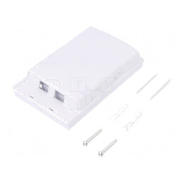 Carcasa albă murală plastic 2 porturi | Electronic-mag.ro | Componente Electronice