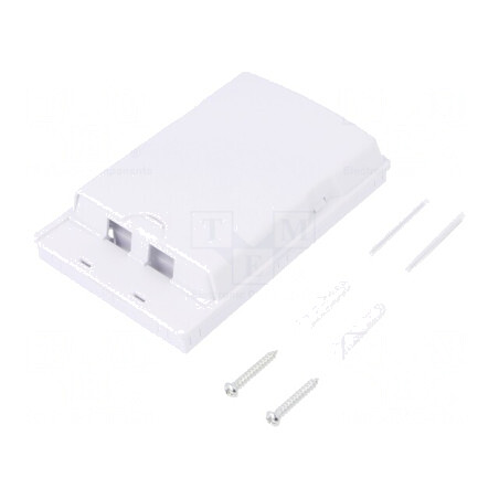 Carcasa albă murală plastic 2 porturi | Electronic-mag.ro | Componente Electronice